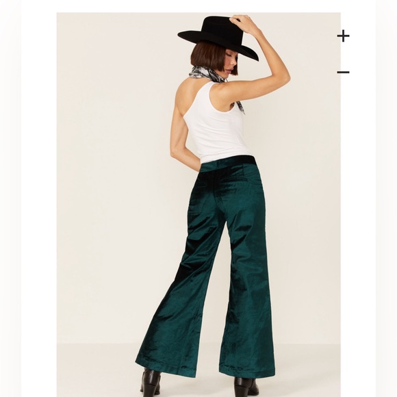 Free People Velvet Wideleg Pants - Picture 2 of 5